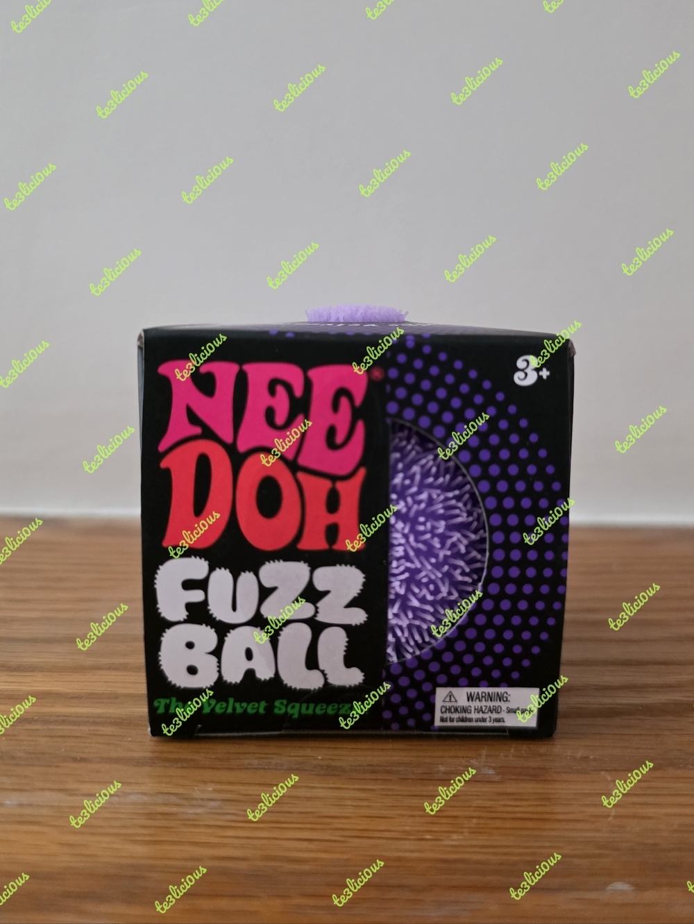 NEE DOH FUZZ BALL THE VELVET SQUEEZE PURPLE SQUISH STRESS RELIEVE BALL